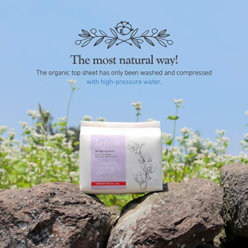 Lefresh Certified Organic Cotton - Lefresh Pure Natural Breathable Freshness Daily Panty-Liners, Hypoallergenic 6.8" (17.5cm) Pack of 2/40 Total - Thumbnail 3