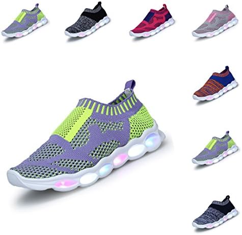 DEDU MusBema LED Light Up Shoes Kids Girls Boys Breathable Flashing Sneakers