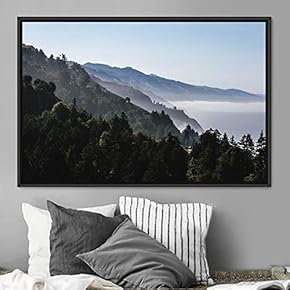 signwin Framed Canvas Wall Art Mountainscape Aerial Dramatic...