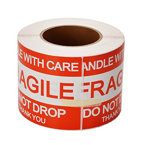 RyhamPaper 4" x 6" Fragile Stickers Handle Care - Do Not Drop - Warning Shipping Labels, Home Moving Labels, 500 Labels