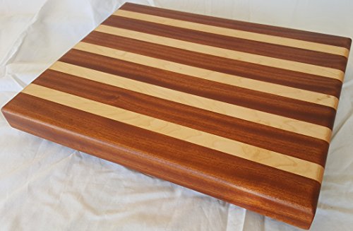 Extra large cutting board / counter board in maple and sapele