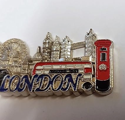 Llavero Londres Color Plateado - Palabra Azul/Íconos/Caja de ...