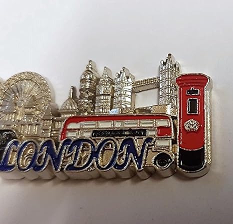 Llavero Londres Color Plateado - Palabra Azul/Íconos/Caja de ...