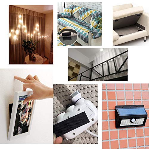 Self Adhesive Hook and Loop, 14PCS Sticky Back Tape Double Sided Strong Fastener Heavy Duty Interlocking Mounting Tape for Home Office Use(1.2x4inch)  - Thumbnail 5