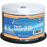 Optical Quantum OQDPRDL08WIP-H 8 X 8.5GB DVD+R DL White Inkjet Printable Double Layer Recordable Blank Media , 50-Disc Spindle