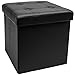 Sorbus Storage Ottoman Bench, Folding Cube Ottoman, Great for Hassock, Foot Stool, Seat, Coffee Table, Storage Chest, and More Contemporary, Faux Leather (Black)