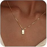 Nelytiya Initial Necklace for Women Gold Plated Dainty Letter Necklace with Initials A-Z Pendant Tiny Cute Name Necklaces Initial Jewelry Trendy