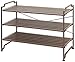 3-Tier Stackable Shoe Shelves Storage Utility Rack, Resin Slat Bronze