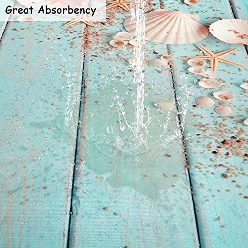 image for Uphome Memory Foam Bathroom Rugs Beach Shell Sea Collection Vintage Bo