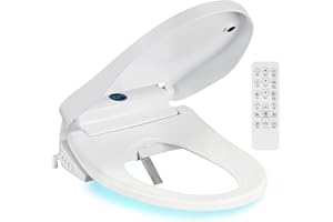 LXLU Bidet Toilet Seat, Electric Smart Heated Toilet Seat with Instant Warm Water & Dryer, Multiple Spraying Modes, Self-Clean Nozzle,Remote Control, Night Light, Soft Closed Toilet Lid