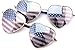 VW Eyewear - Women's Heart Shaped American Flag Cute Sunglasses USA Print (2 pairs - gold and silver)