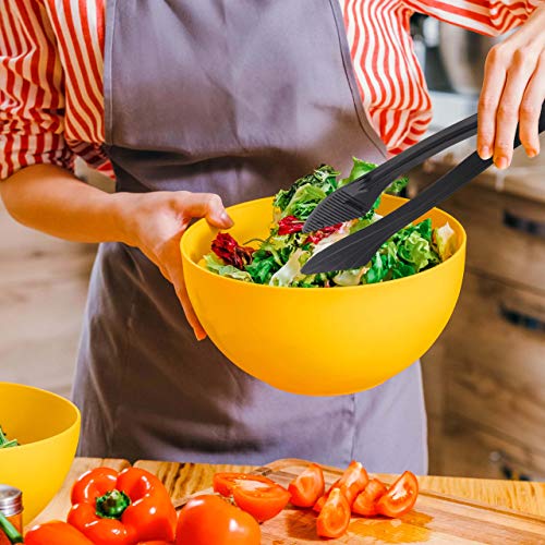 [12 Pack] Plastic Serving Tongs, 8.5 Inch Heavy Duty Disposable Utility Tongs (Black) - Thumbnail 7