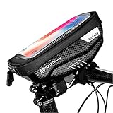 JOSPOWER Bicycle Bag Bike Frame Bag Top Tube Phone Bags Sensitive Touch Screen Waterproof Handlebar Front Phone Frame Bag Holder for Cellphone Below 6.2 Inch