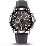 Orologi al quarzo da uomo Sunven Sport Impermeabile 30M Cinturino in pelle Cassa