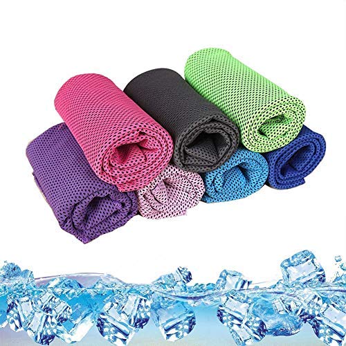 Losuya 5 Pack Microfibre Cooling Sports Towel Ice Cooling Towels for Home, Sports, and Gym, Random Color 30 x 90cm