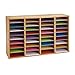 Safco Literature Organizer, 36 Compartments, Office and Classroom Mailbox with Adjustable Shelves, Wood Paper and Mail Sorter, Medium Oak