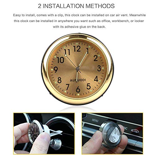MOGOI Car Dashboard Clock, Universal Car Air Vent Quartz Clock Automobiles Interior Decoration Stick-On Clock Ornaments for Office Cars SUV MPV. - Thumbnail 3