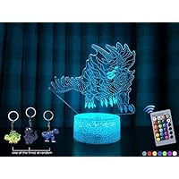 Carryfly Dinosaur Toys 3D Night Light with Remote & Smart Touch 7 Colors + 16 Colors Changing Dimmable TRex Toys 1 2 3 4 5 6 7 8 Year Old Boy or Girl Gifts(Dinosaur-2)