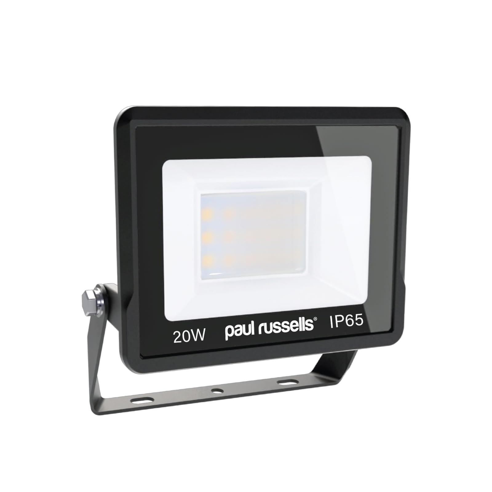 paul russells 20W LED Floodlight, 2000LM Outdoor Security Light, 6500K Daylight with IP65 Waterproof LED Wall Light, Outside Lights by Mains Powered for Garden, Garage Lighting