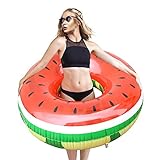 Sakiyr 46 Inch Giant Watermelon Pool Float Summer Outdoor Inflatable Swimming Pool Party Decoration Toys for Adults & Kids With Rapid Valves