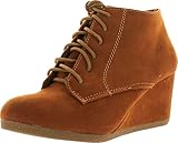 Bella Marie Brenda-11 Women's high top lace up rounded toe platform wedge suede booties