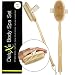 Premium Dry Brushing Body Brush - Cellulite Massager and Lymphatic Drainage. Exfoliating Body Scrub Set All natural, no Plastic, with Konjac Sponge, Foot File and Shower Pouf for Natural Radiant Skin!