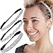 Hipsy Women's Adjustable NO SLIP Bling Glitter Headband Mixed 3pk (Silver)