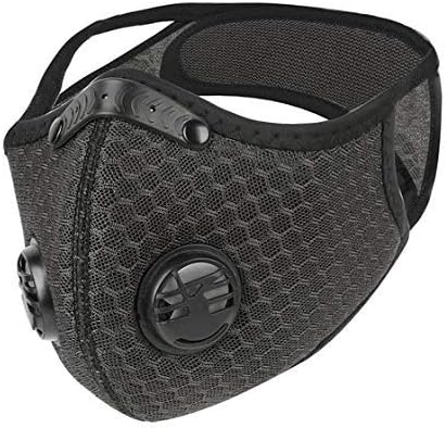 Dukars Dust Mask Sports Mask, Activated Carbon Filtration Exhaust Gas Anti Pollen Allergy PM2.5 Workout Running Motorcycle Cycling Mask