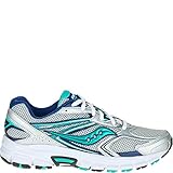 Saucony Women's Cohesion 9 Running Shoe, Silver/Navy/Teal, 8 M US