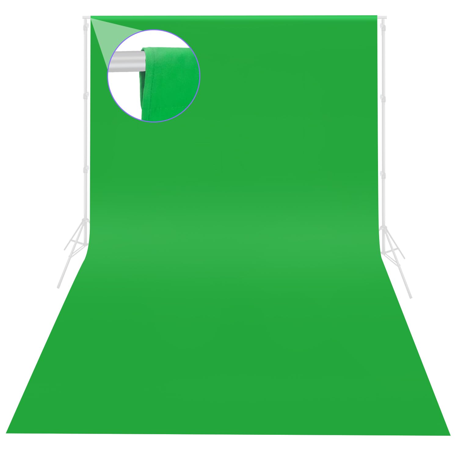 Green Screen Backdrop 10x20 ft, Portable Greenscreen Background for Streaming Zoom, Large Green Photo Backdrop Curtain for Photography, Chromakey Muslin Cloth for Gaming Photoshoot Video Studio