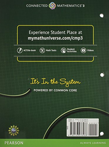 CONNECTED MATHEMATICS 3 STUDENT EDITION GRADE 8 IT'S IN THE SYSTEM:     SYSTEMS OF LINEAR EQUATIONS  - //medicalbooks.filipinodoctors.org