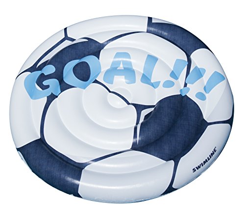 Swimline Soccerball Island Pool Inflatable Ride-On, White