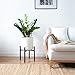 Mkono Mid Century Modern Tall Metal Indoor Plant Stand - Fits Up to 12 Inch Planter, Black