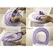 2pcs Bathroom Toilet Seat Cover Soft Thicker Warmer Stretchable Washable Toilet Mat Cloth Pads, 2PCS (Purple)