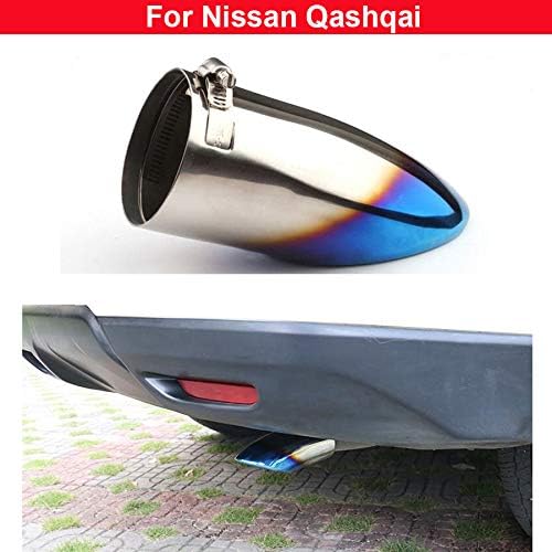 1x blue Stainless steel Exhaust Muffler Tail Pipe Tip Tailpipe For Qashqai 2010 2011 2012 2013 2014 2015 2016 2017 2018 2019
