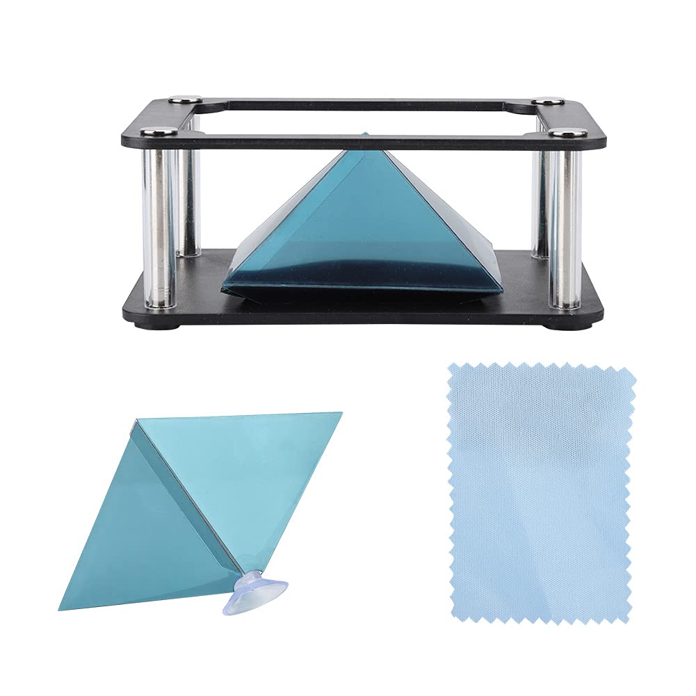 3D Hologram Projector Pyramid, 3.5-6inch Mobile Smartphone Hologram 3D Holographic Display Stands Projector for Corporate Product Display Cartoon Interaction Personal