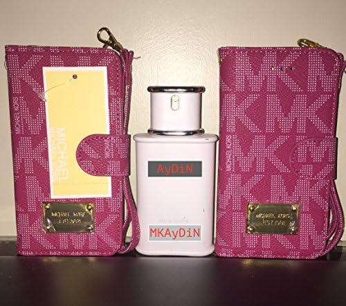 "US Seller" MKAyDiN New Elegant Luxury 2 Folds PU Leather Wallet Style Flip Cover iPhone X Case. MK (Pink)