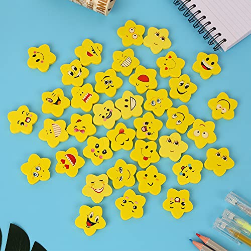 Koogel 100 Pcs Smile Novelty Erasers, Smile Rubber Erasers for Kids Party Favour Party Bag Fillers School Prize Reward