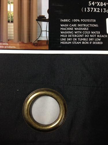 Solid Grommet Top Blackout Curtain 84" Length 1 Piece Choose From Brown Black Burgundy Taupe Sage (Black)