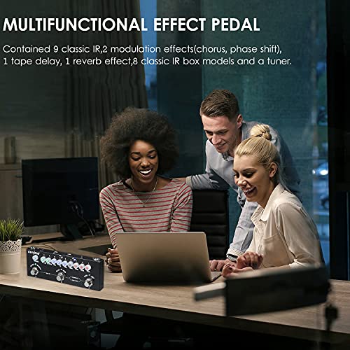 Pedal De Efeito Combinado De Guitarra multi-efeitos Elétrica Multifuncional Portátil Pedaleira Para Quitarra Com Reprodução De Música Sem Fio, Gravação De Telefone, Função De Interface De Áudio
