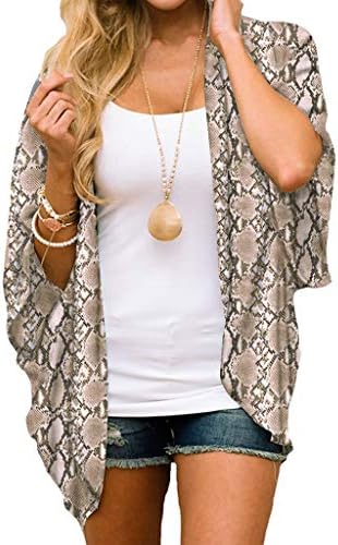 LIKELYY Women Chiffon Loose Shawl Print Kimono Cardigan Top Cover Up Blouse Beachwear