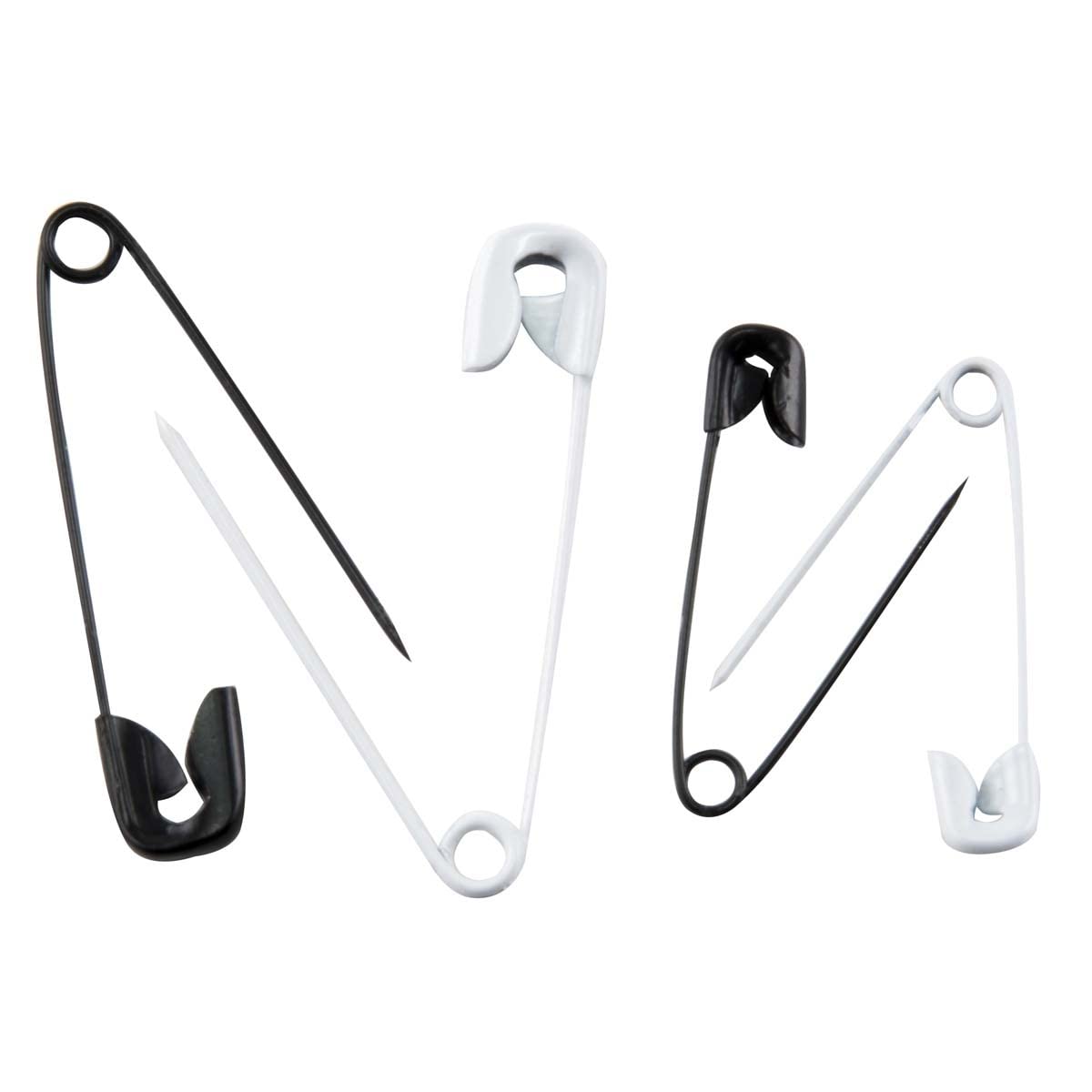 SINGER Asst Black and White Professional Style Safety Pins, Multisize, 25-Count