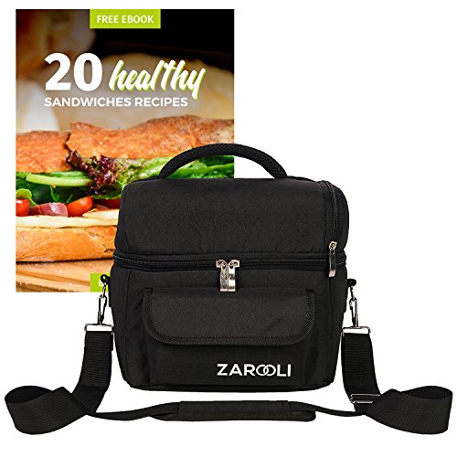 Lunch Cooler Bag For Women and Men By Zarooli: Black Double Deck Tote
Bag With Front Pocket โ Thermal Picnic Bag With Double Insulation -
Comes With A Healthy Sandwich eBook Lunch Cooler Bag For Women and Men By Zarooli: Black Double Deck Tote
Bag With Front Pocket โ Thermal Picnic Bag With Double Insulation -
Comes With A Healthy Sandwich eBook