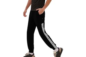 DCTIMES Mens Tear Away Basketball Pants Casual High Split Snap Button Post Surgery Sweatpants with Side Pockets