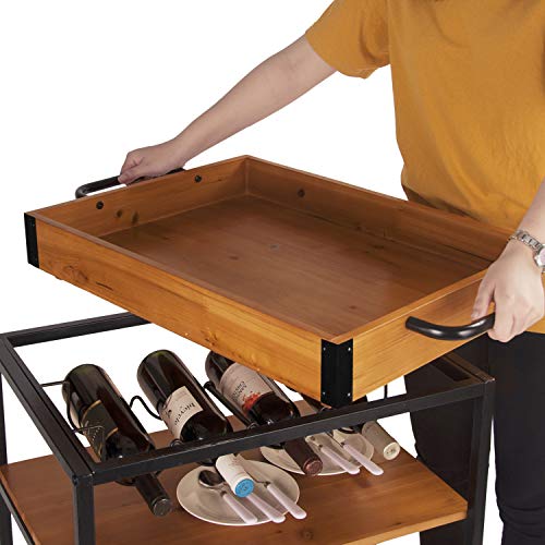 Elevens 3 Tier Rolling Utility Storage CartKitchen Serving Bar Cart