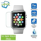 38mm Apple Watch Screen protector for Series 1, 2 & 3, JHX Premium Anti-Scratch Tempered Glass Screen protector for iwatch Nike &Sports Series [2 PACK] (38mm)
