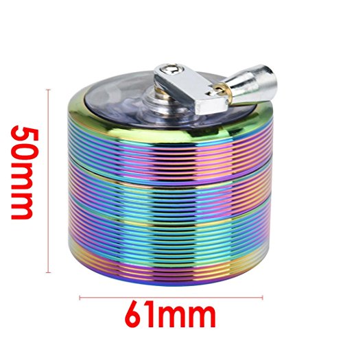 Snowfoller Herb Spice Tobacco Grinder 4-layer 6-Blades/Sharp Teeth 61mm Metal Herb & Spice Mills Spice Graters