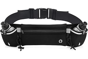 Suweiyuanshiyi Running Hydration Belt with Water Bottle Holder, Running Bag for Phone and Wallet Holder, Runners Essentials A