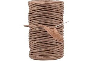 JFFX Floral Wire, Rustic Paper Wrapped Wire 2mm 14 Gauge 164 Feet Waterproof Paper Wrapping Rope for Flower Bouquets, Artificial Flower Making, DIY Projects (Brown Color)