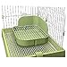 RUBYHOME Rabbit Litter Box Toilet, Plastic Square Cage Box Potty Trainer Corner Litter Bedding Box Pet Pan for Small Animals, Rabbits, Guinea Pigs, Chinchilla, Ferret, Galesaur, 11.4 Inches (Green)